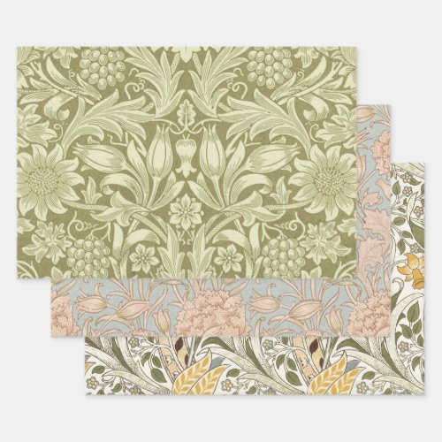 William Morris Sunflower Flower Floral Botanical Wrapping Paper Sheets