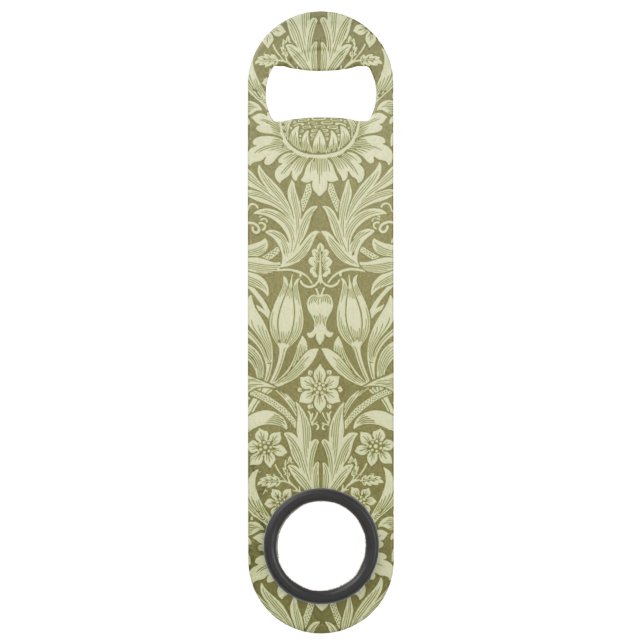William Morris Sunflower Green Flower  Bar Key (Front)