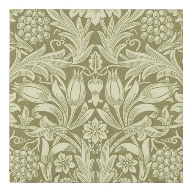 William Morris Sunflower Green Flower  Faux Canvas Print (Front)