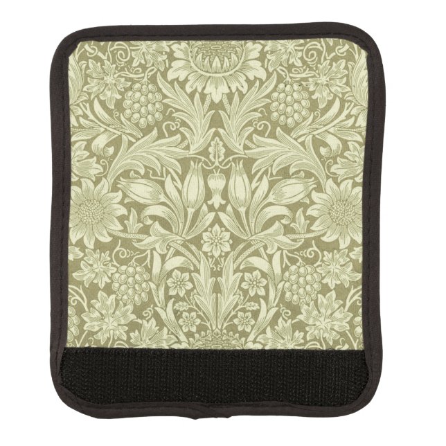 William Morris Sunflower Green Flower  Luggage Handle Wrap (Front)