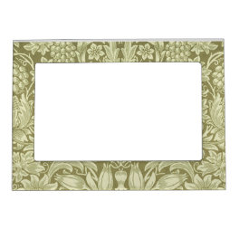 William Morris Sunflower Green Flower Magnetic Frame