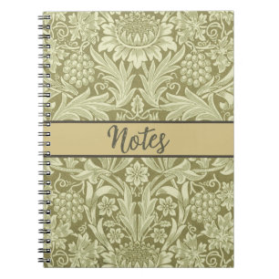 William Morris Sunflower Green Flower Notebook