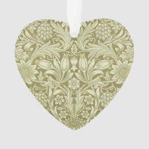 William Morris Sunflower Green Flower  Ornament