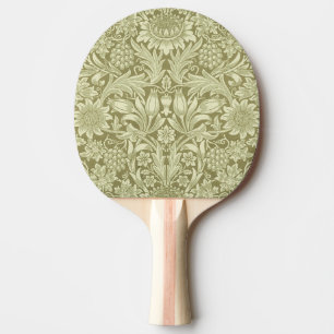 William Morris Sunflower Green Flower  Ping Pong Paddle