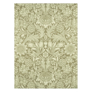 William Morris Sunflower Green Flower  Tablecloth