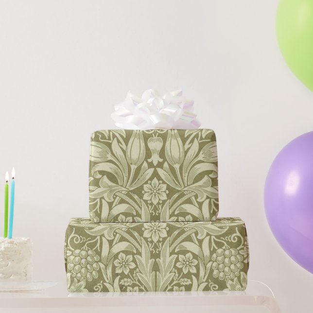 William Morris Sunflower Green Flower  Wrapping Paper (Party Gifts)