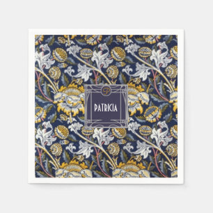 William Morris Sunflower monogram name Napkins