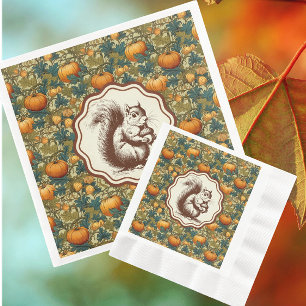 William Morris Sunflower Squirrel Paper cup Dinner Napkins
