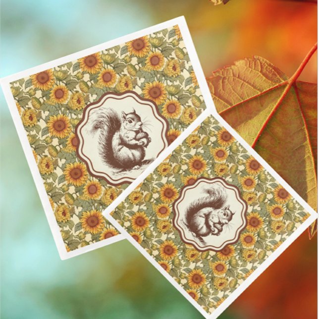 William Morris Sunflower Squirrel  Paper Dinner Napkins (Entertaining made easy!)