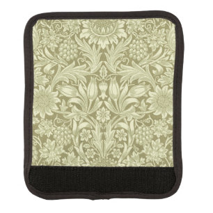 William Morris Sunflower Vintage Olive Damask Luggage Handle Wrap