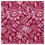 William Morris Sunflowers, Burgundy and Pink  Fabric