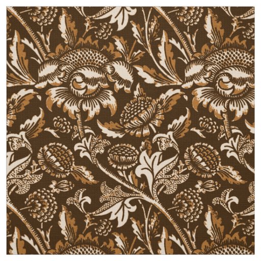 William Morris Sunflowers, Chocolate Brown Fabric