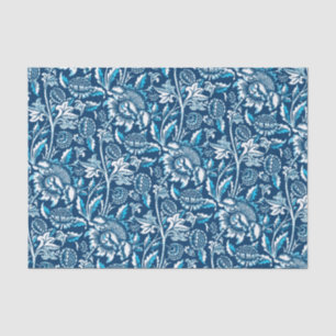 William Morris Sunflowers, Dark Blue and White Tissue Paper