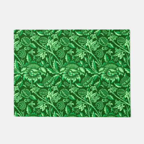 William Morris Sunflowers Emerald Green  Doormat