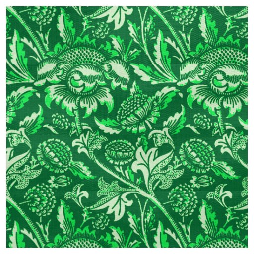 William Morris Sunflowers, Emerald Green Fabric
