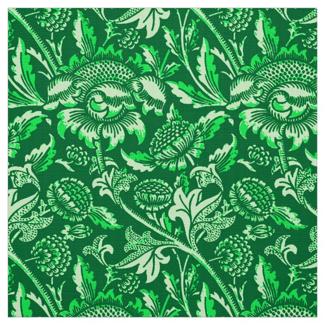 William Morris Sunflowers, Emerald Green Fabric (Swatch)