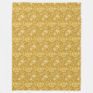 William Morris Sunflowers, Mustard Yellow / Gold Fleece Blanket
