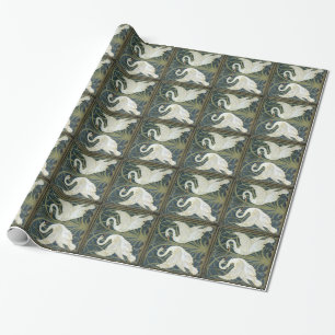 William Morris Swans Vintage Wrapping Paper