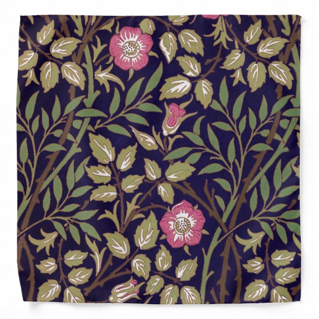 William Morris Sweet Briar Floral Art Nouveau Bandana (Front)