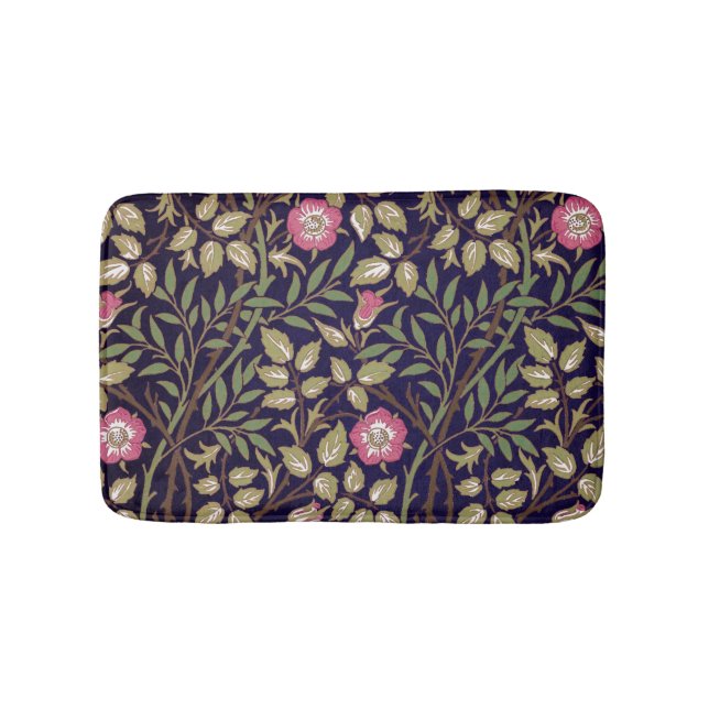 William Morris Sweet Briar Floral Art Nouveau Bath Mat (Front)