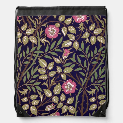William Morris Sweet Briar Floral Art Nouveau Drawstring Bag