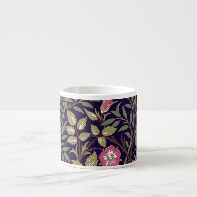William Morris Sweet Briar Floral Art Nouveau Espresso Cup (Front)