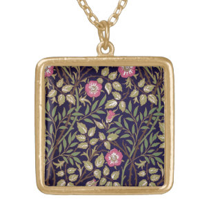 William Morris Sweet Briar Floral Art Nouveau Gold Plated Necklace