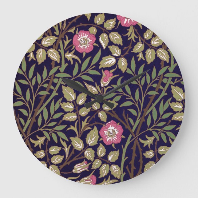 William Morris Sweet Briar Floral Art Nouveau Large Clock (Front)