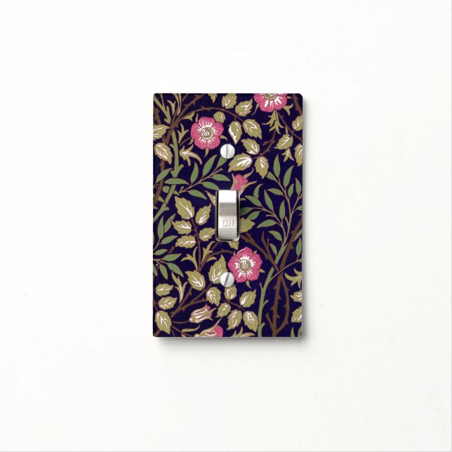 William Morris Sweet Briar Floral Art Nouveau Light Switch Cover (In Situ)