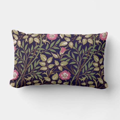 William Morris Sweet Briar Floral Art Nouveau Lumbar Pillow