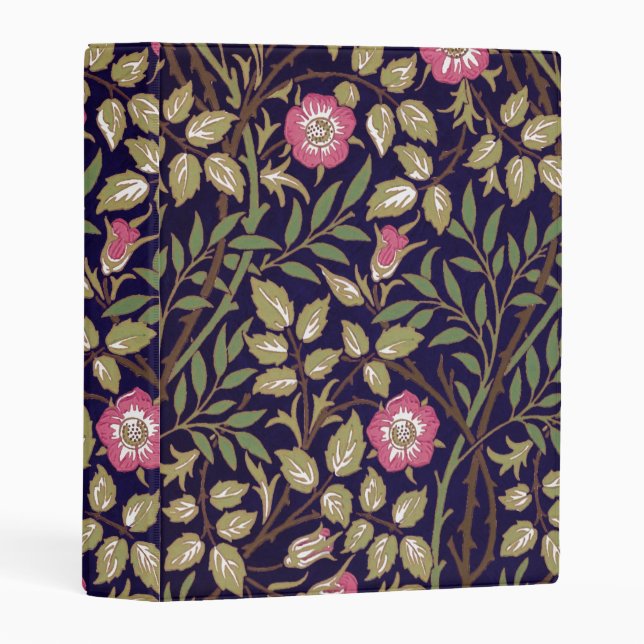 William Morris Sweet Briar Floral Art Nouveau Mini Binder (Front/Spine)