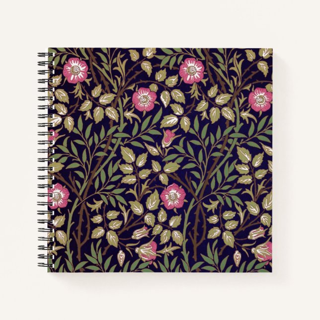 William Morris Sweet Briar Floral Art Nouveau Notebook (Front)