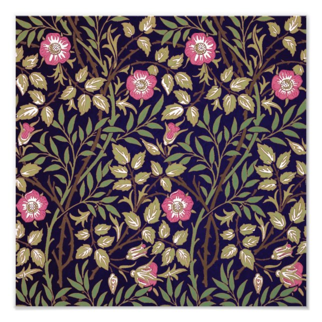 William Morris Sweet Briar Floral Art Nouveau Photo Print (Front)