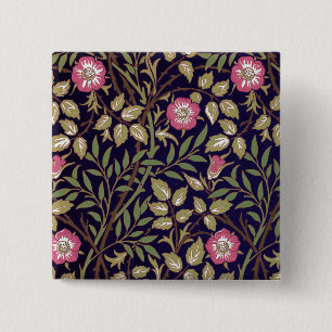 William Morris Sweet Briar Floral Art Nouveau Pinback Button