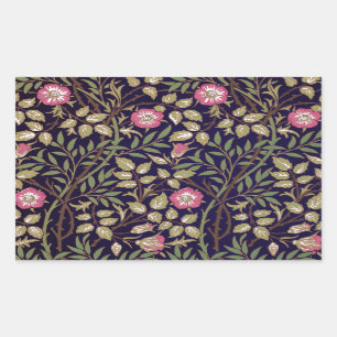William Morris Sweet Briar Floral Art Nouveau Rectangular Sticker