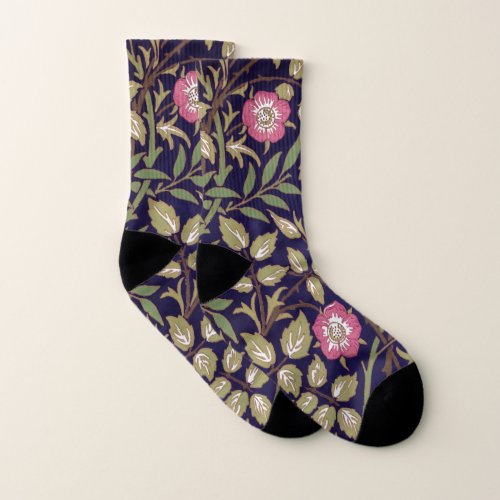 William Morris Sweet Briar Floral Art Nouveau Socks