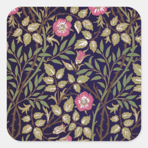 William Morris Sweet Briar Floral Art Nouveau Square Sticker