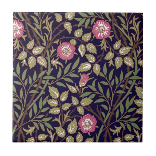 William Morris Sweet Briar Floral Art Nouveau Tile