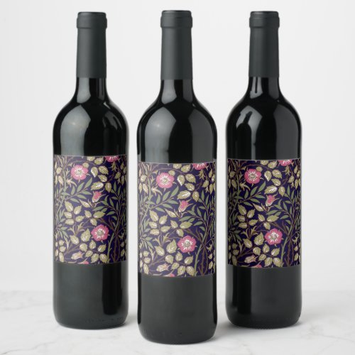 William Morris Sweet Briar Floral Art Nouveau Wine Label