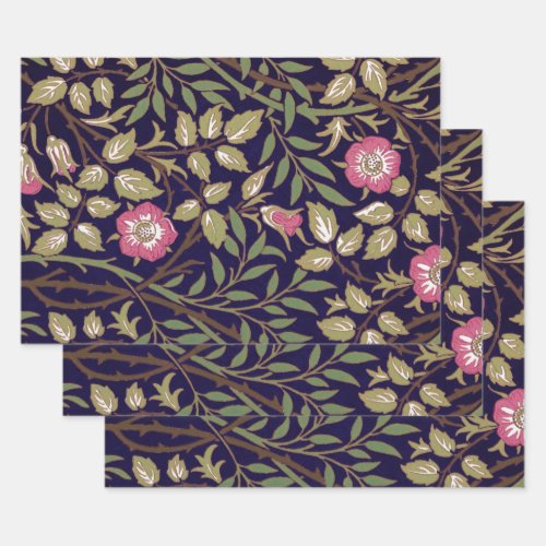 William Morris Sweet Briar Floral Art Nouveau Wrapping Paper Sheets