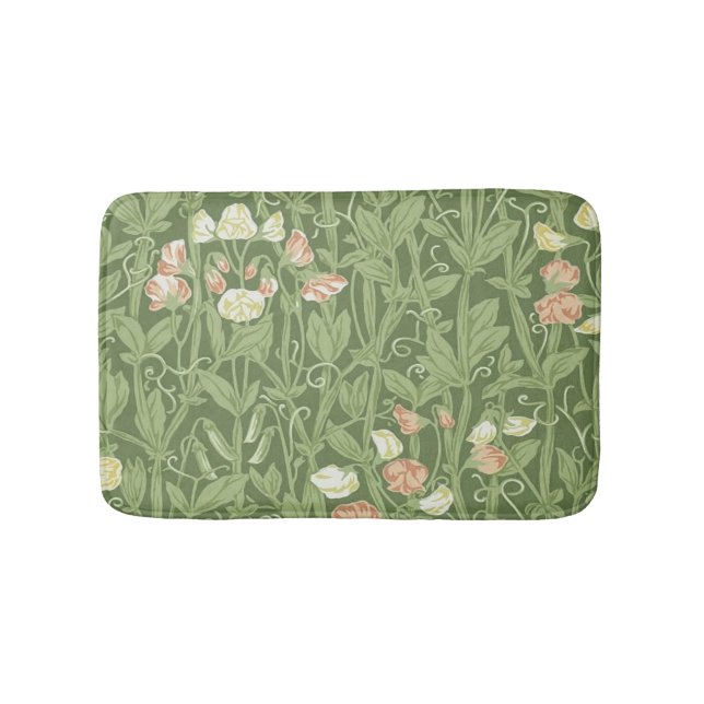 William Morris Sweet Pea Floral Design Bath Mat (Front)