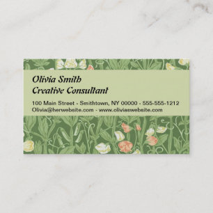 William Morris Sweet Pea Floral Design Business Card