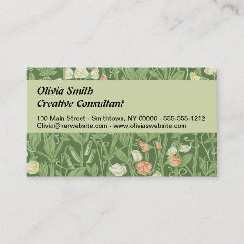 William Morris Sweet Pea Floral Design Business Card