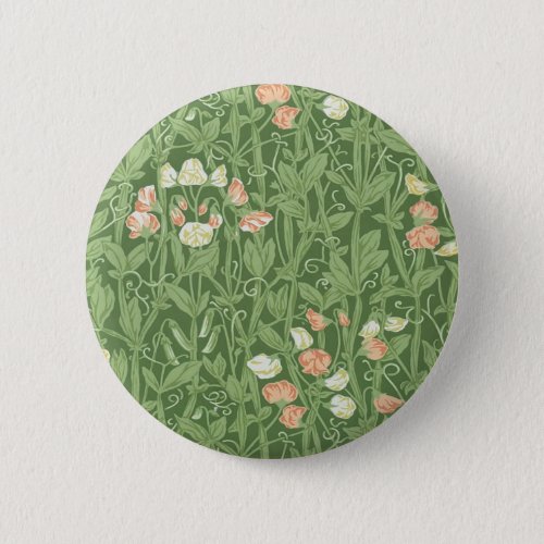 William Morris Sweet Pea Floral Design Button