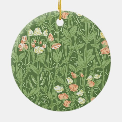 William Morris Sweet Pea Floral Design Ceramic Ornament