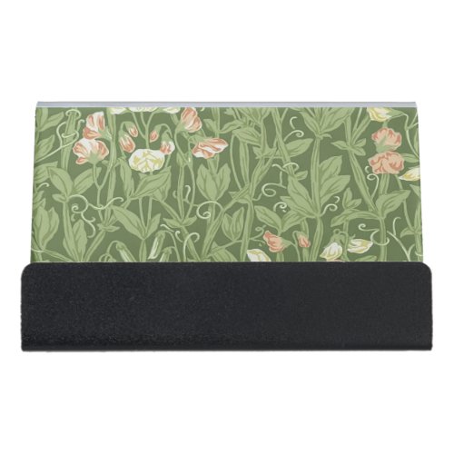 William Morris Sweet Pea Floral Design Desk Business Card Holder