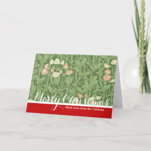 William Morris Sweet Pea Floral Design Holiday Card