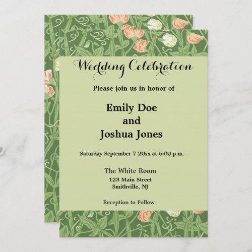 William Morris Sweet Pea Floral Design Invitation