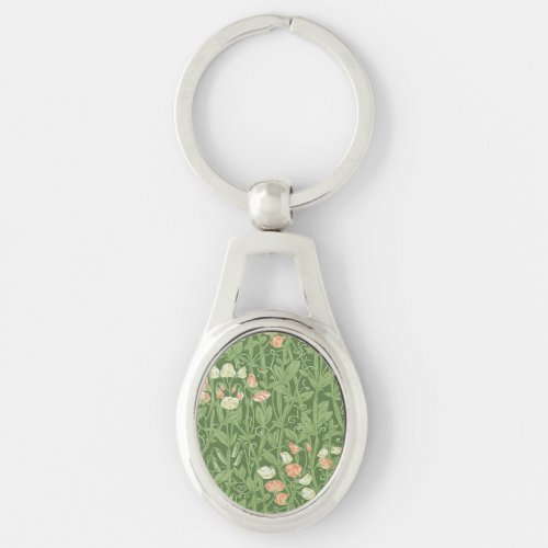 William Morris Sweet Pea Floral Design Keychain