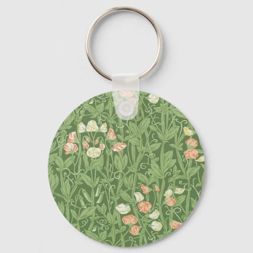 William Morris Sweet Pea Floral Design Keychain